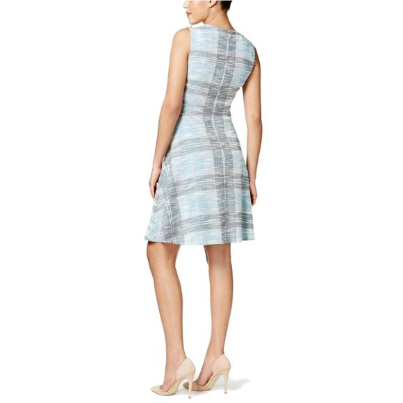 TOMMY HILFIGER Tweed Sleeveless Fit Flare Dress 6 - Picture 2 of 11